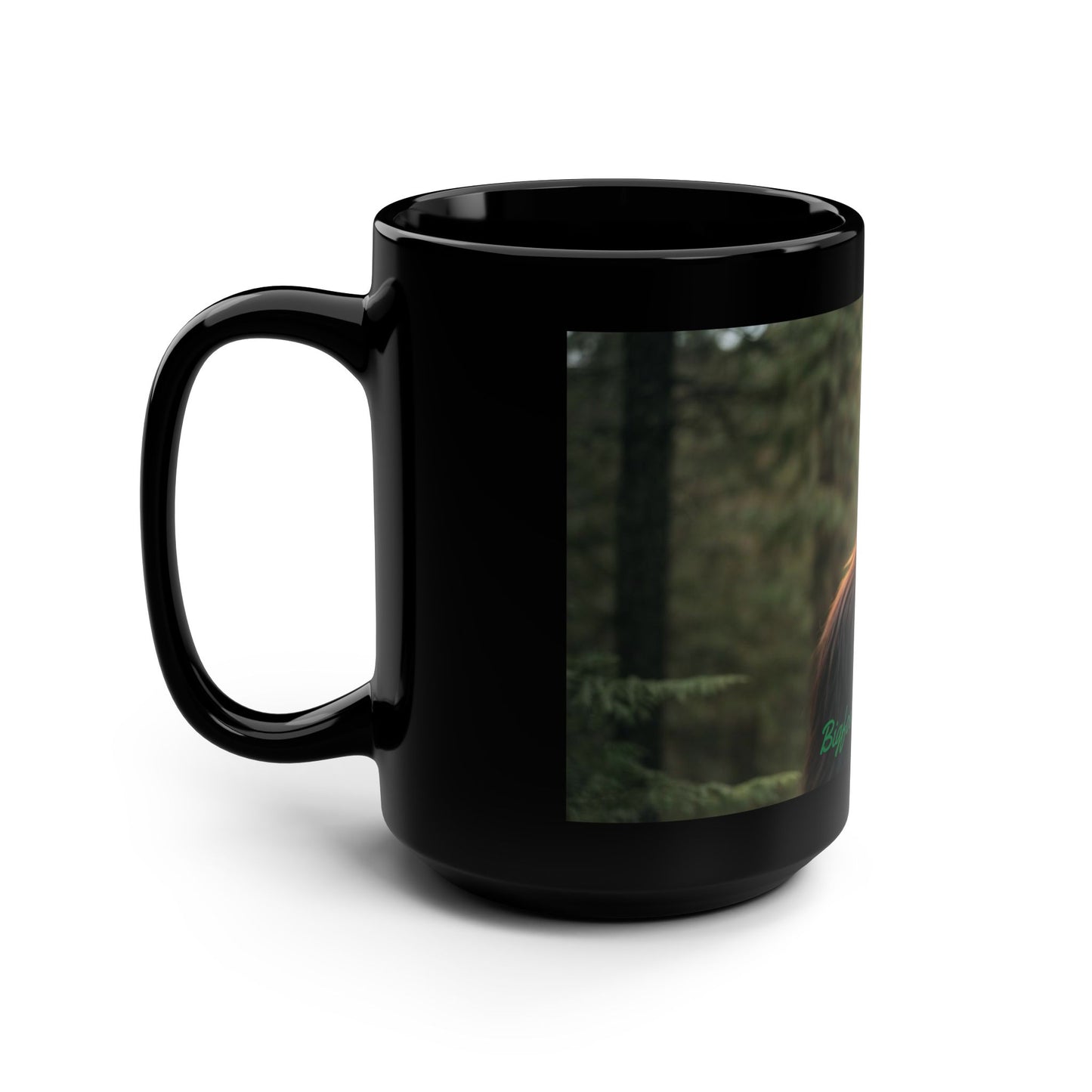 'The Bold One' BIGFOOT HABITAT Black Mug, 15oz