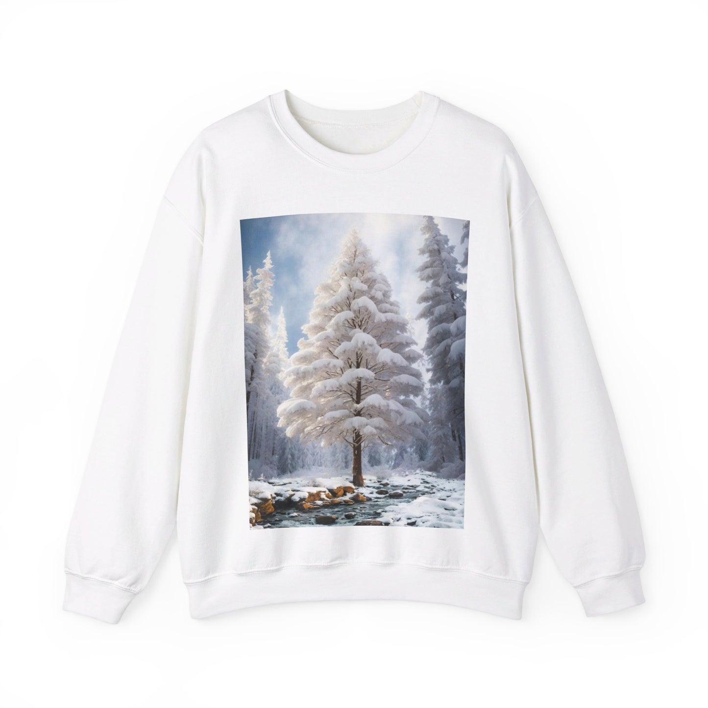 Winter Wonderland Winter Scene Crewneck Sweatshirt .