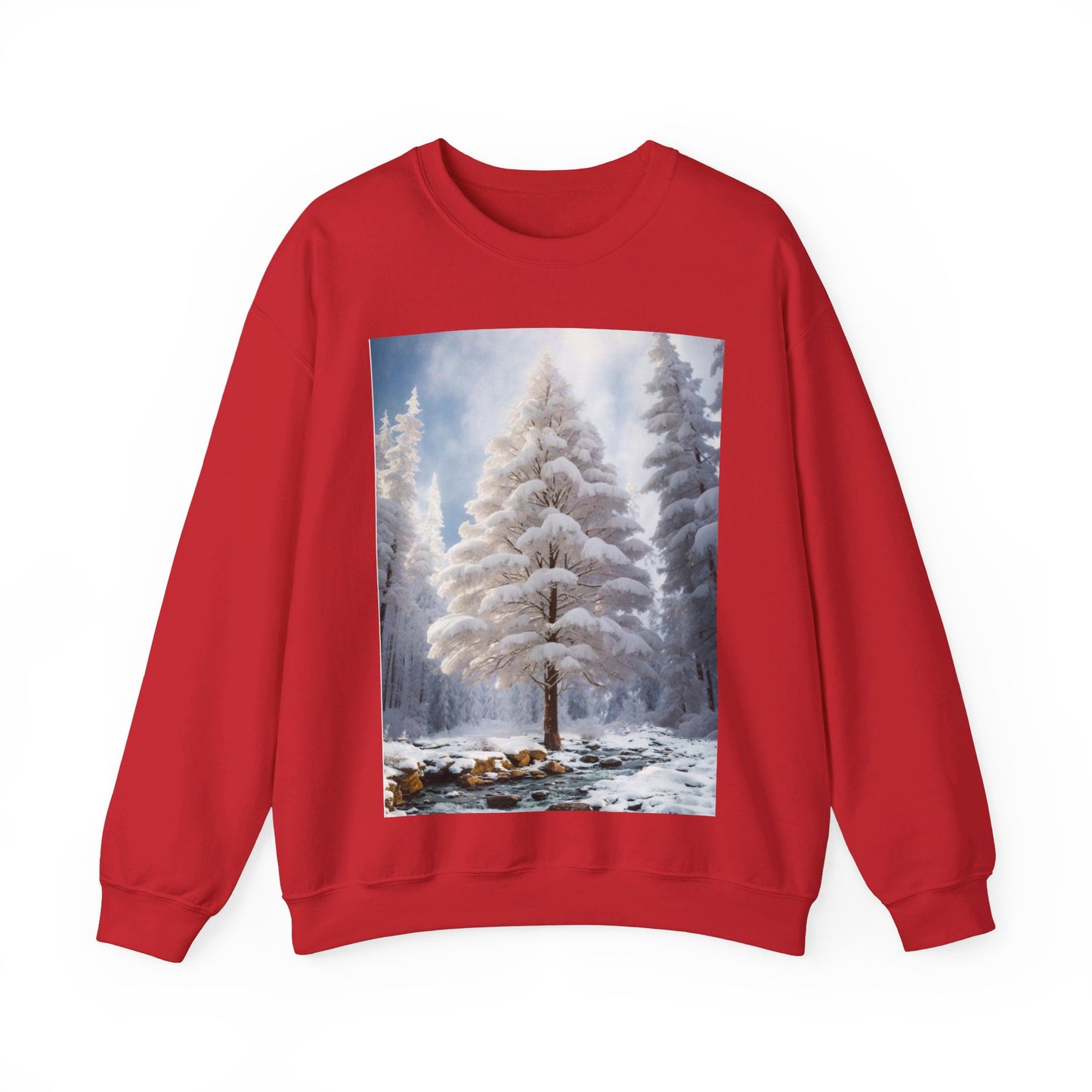 Winter Wonderland Winter Scene Crewneck Sweatshirt .