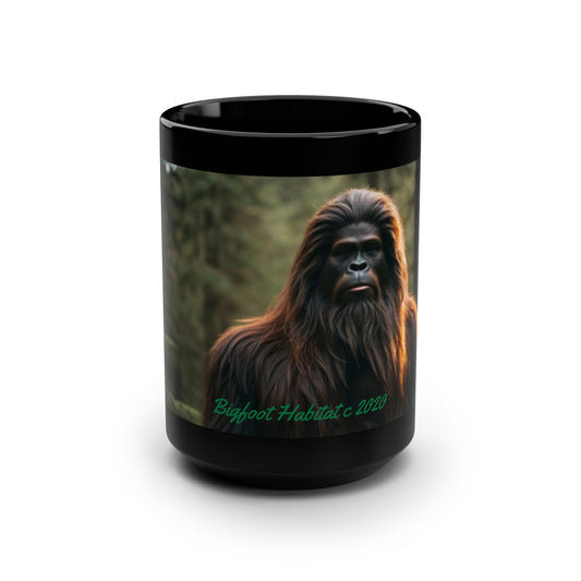 'The Bold One' BIGFOOT HABITAT Black Mug, 15oz