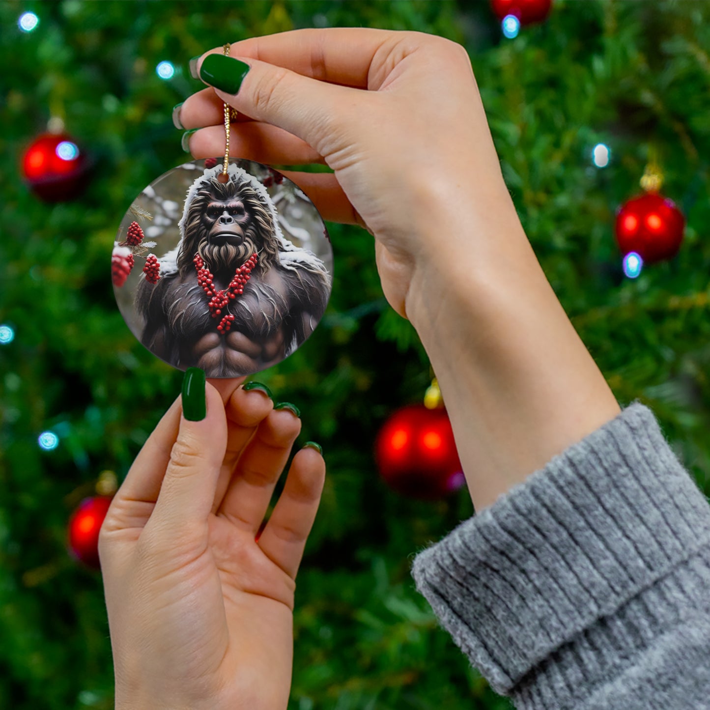 "Merry Christmas" Ceramic Ornament, 4 Shapes