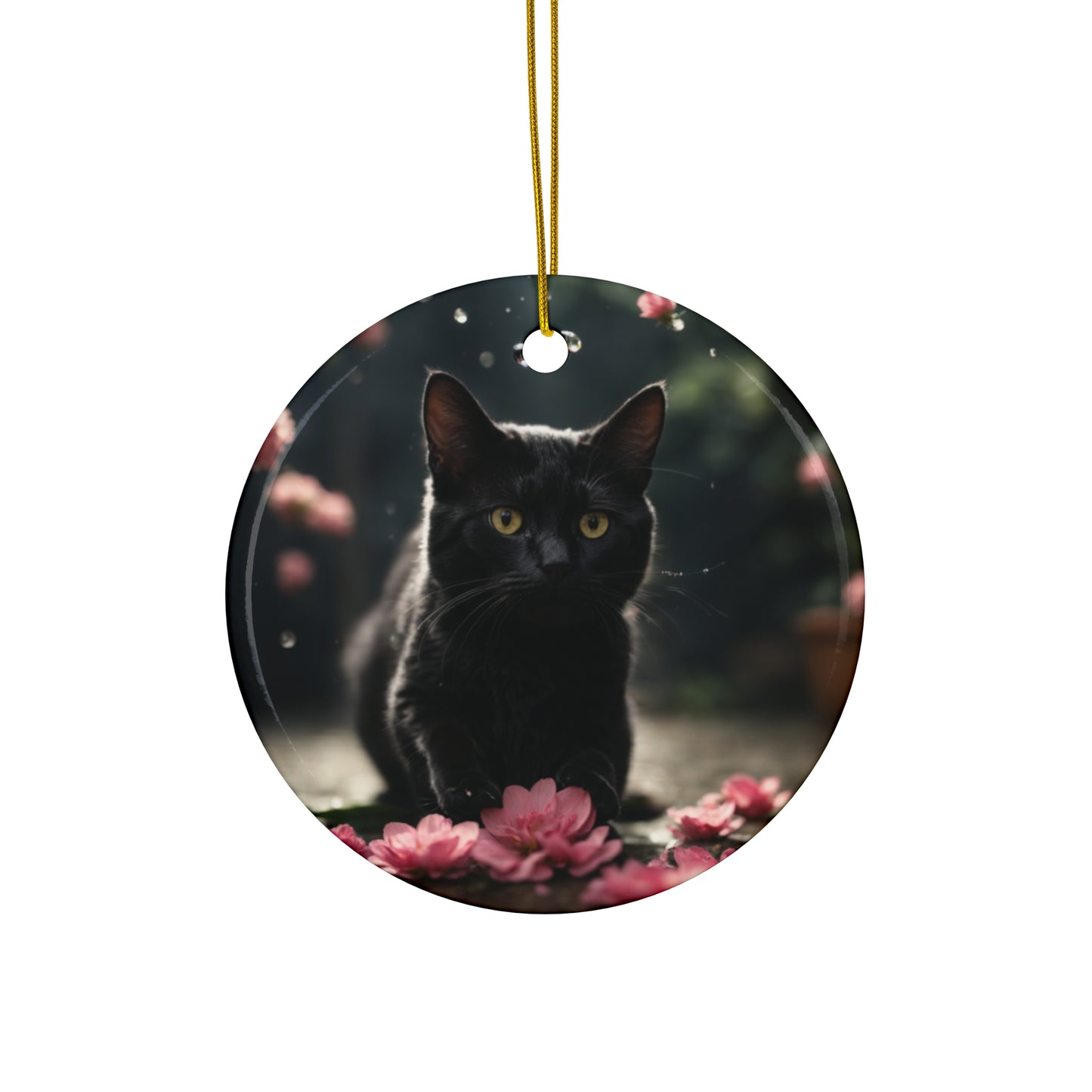 "Meeowry Christmas" Ceramic Ornament, 4 Shapes