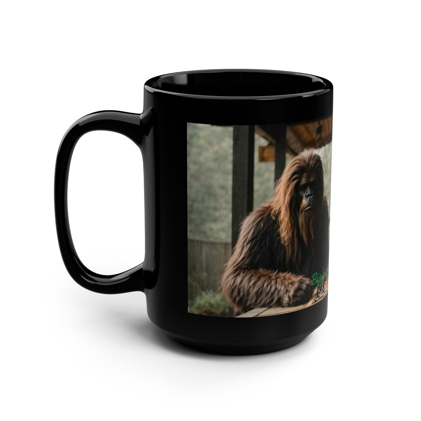 'Old Men' BIGFOOT HABITAT Black Mug, 15oz