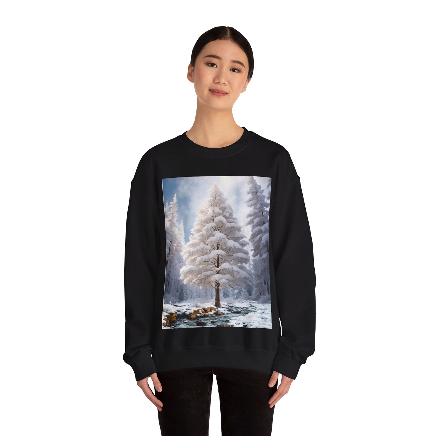 Winter Wonderland Winter Scene Crewneck Sweatshirt .