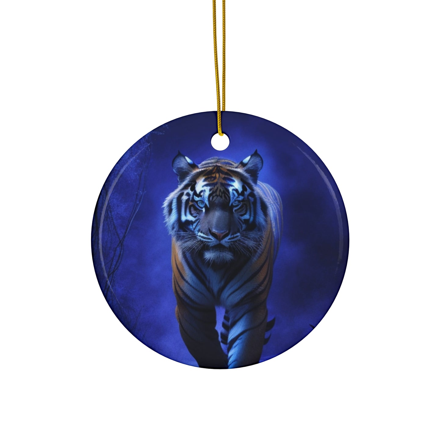 'TIGER ON THE PROWL' by BIGFOOT HABITAT Ceramic Ornament