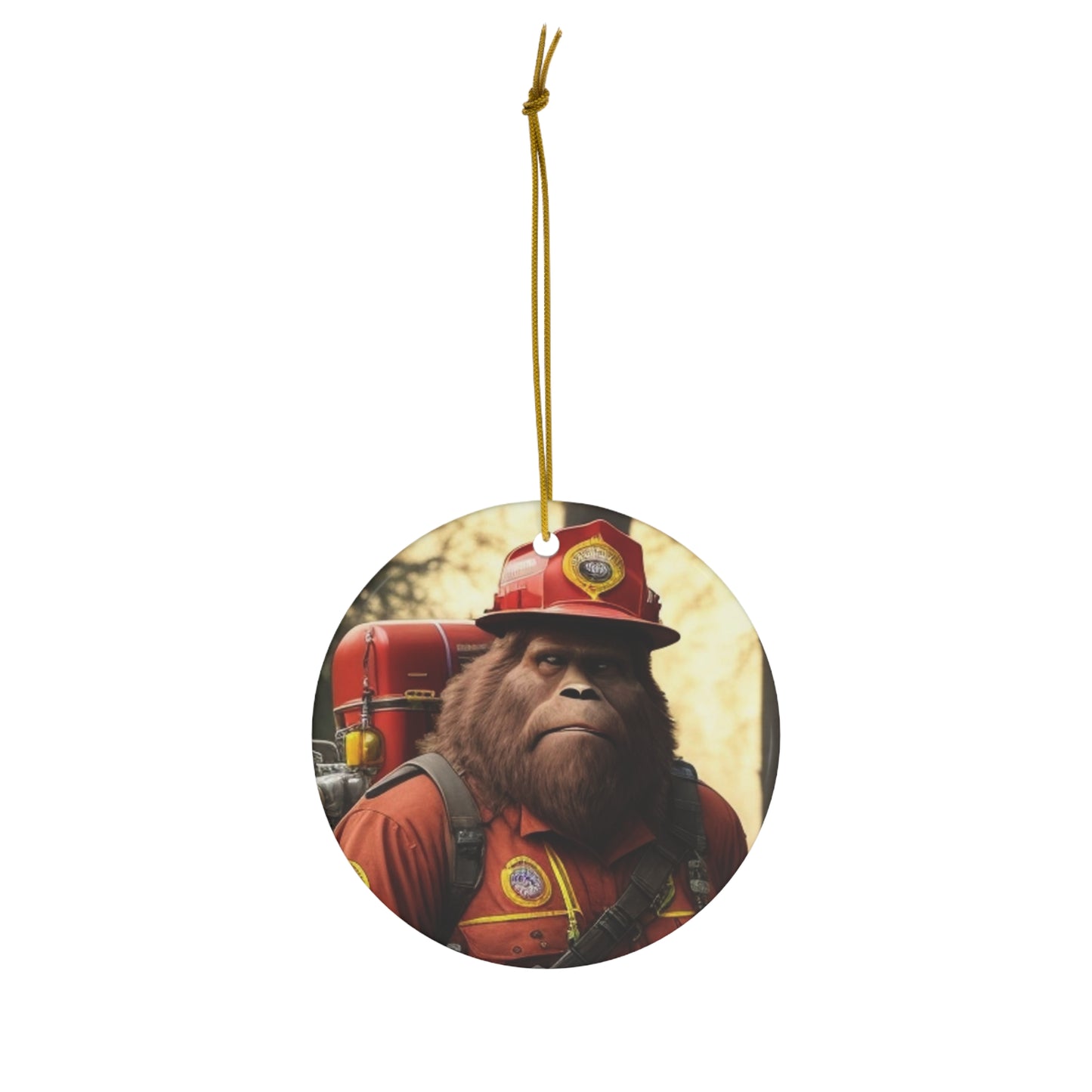 BIGFOOT HABITAT 'Fire Chief' Ceramic Ornament