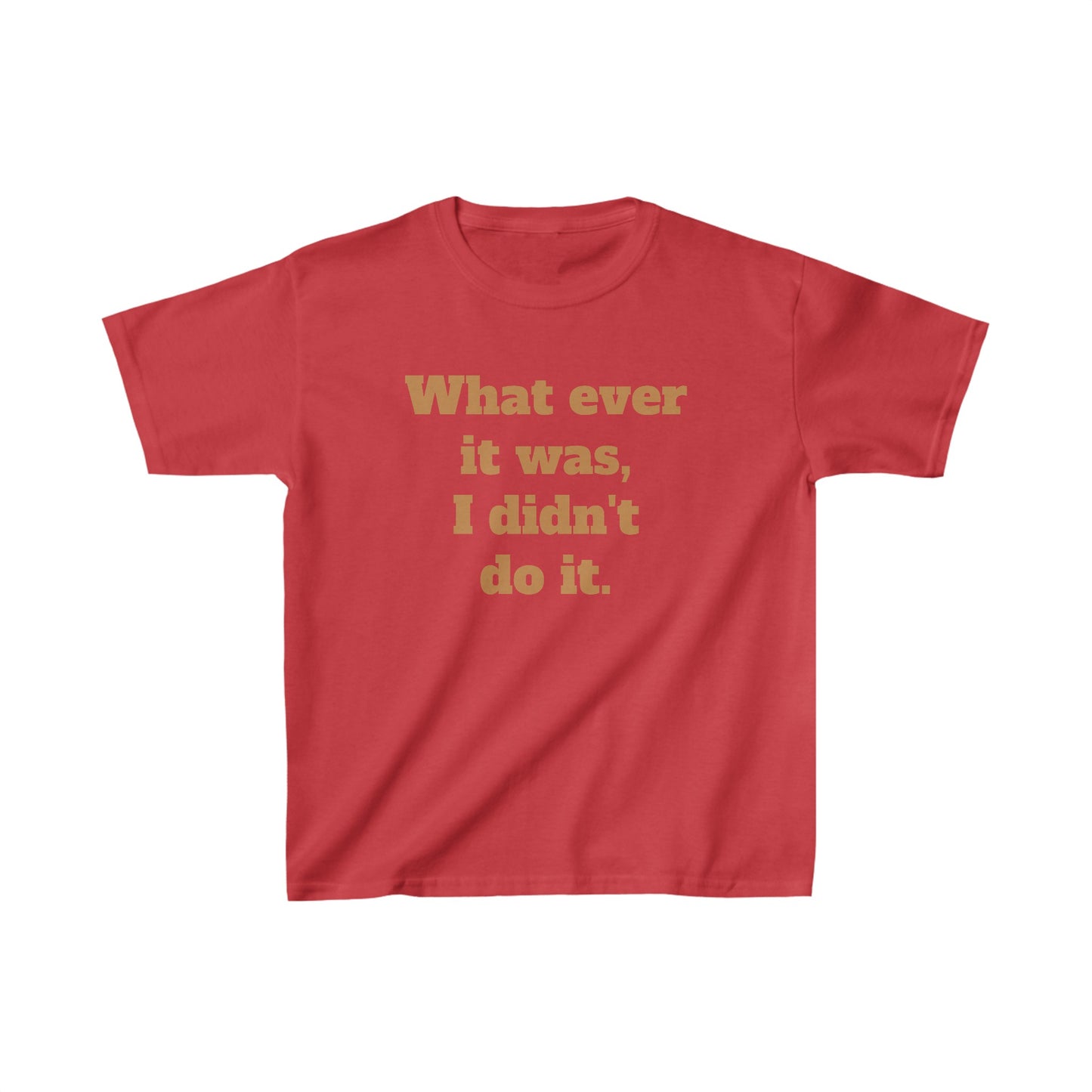 'I didn't do it.'  Kids Heavy Cotton™ Tee by BIGFOOT HABITAT