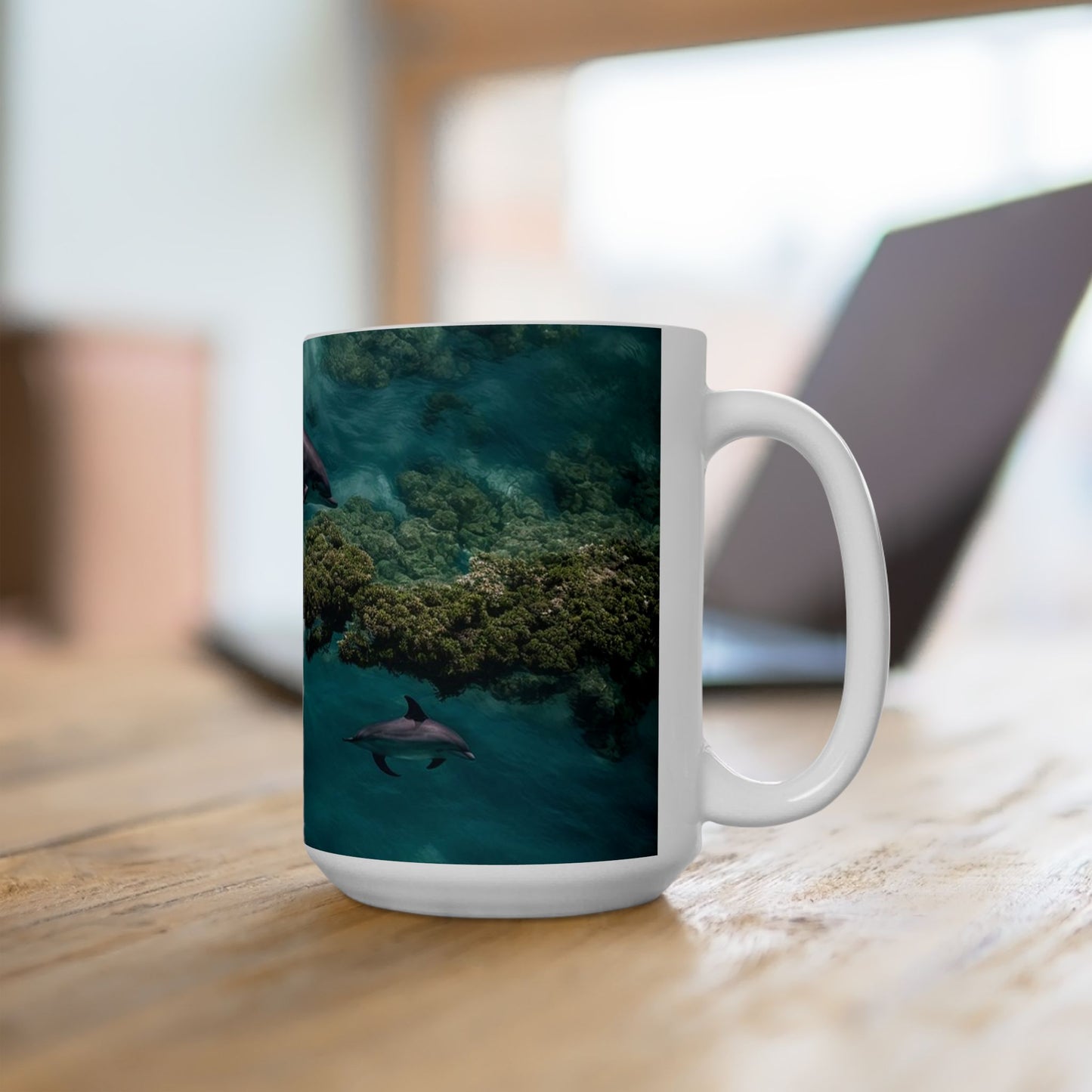 Dolphin Ceramic Mug 15oz by BIGFOOT HABITAT