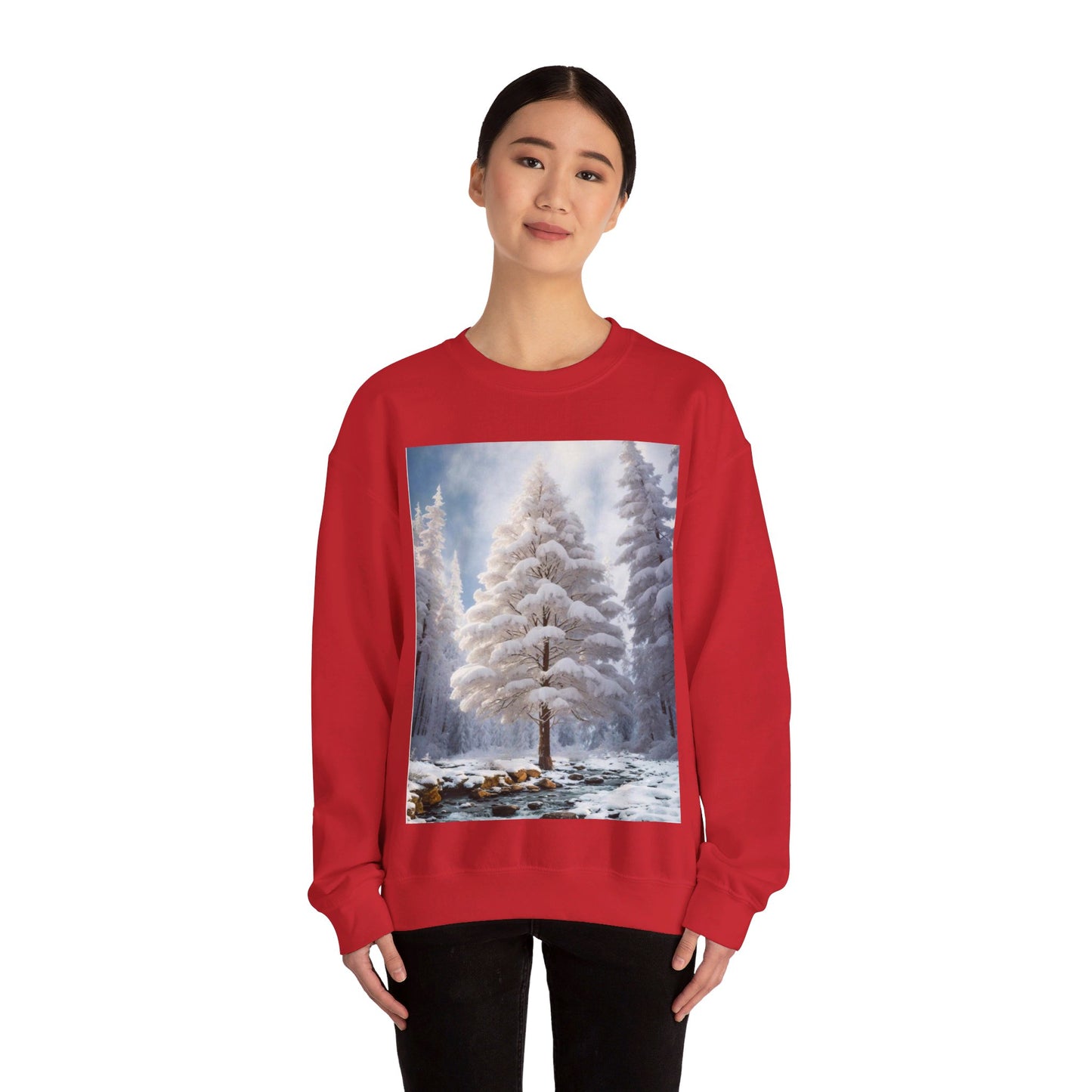 Winter Wonderland Winter Scene Crewneck Sweatshirt .