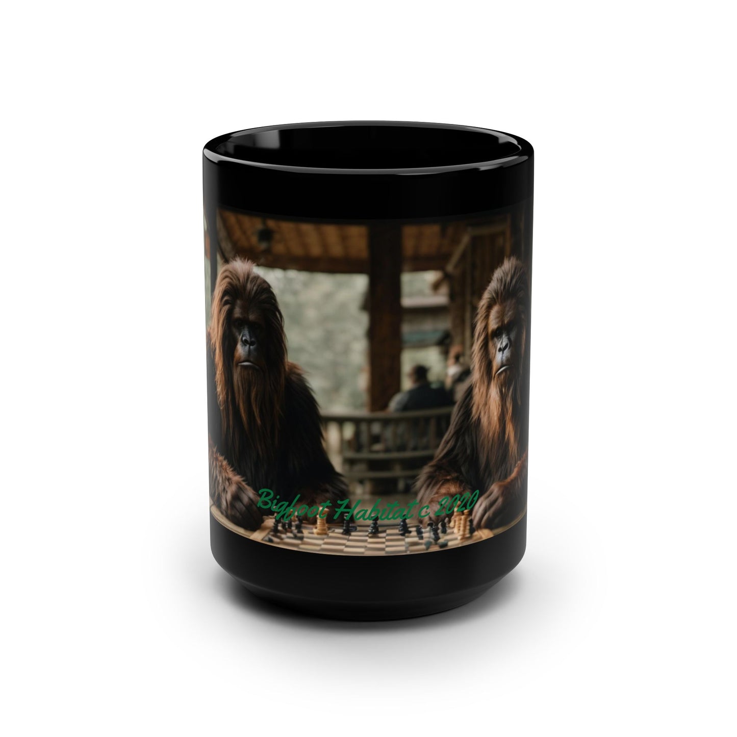 'Old Men' BIGFOOT HABITAT Black Mug, 15oz