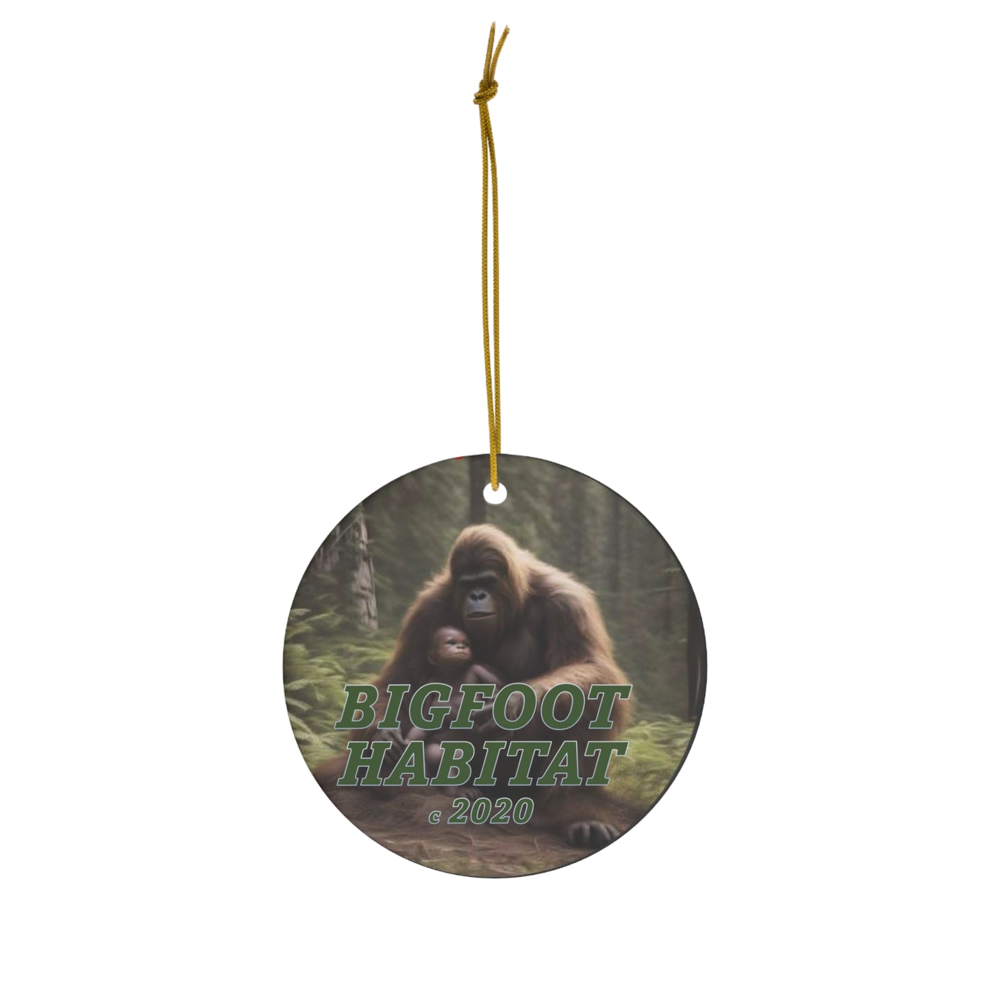 Bigfoot Mother and Child Christmas Ornament by BIGFOOT HABITAT