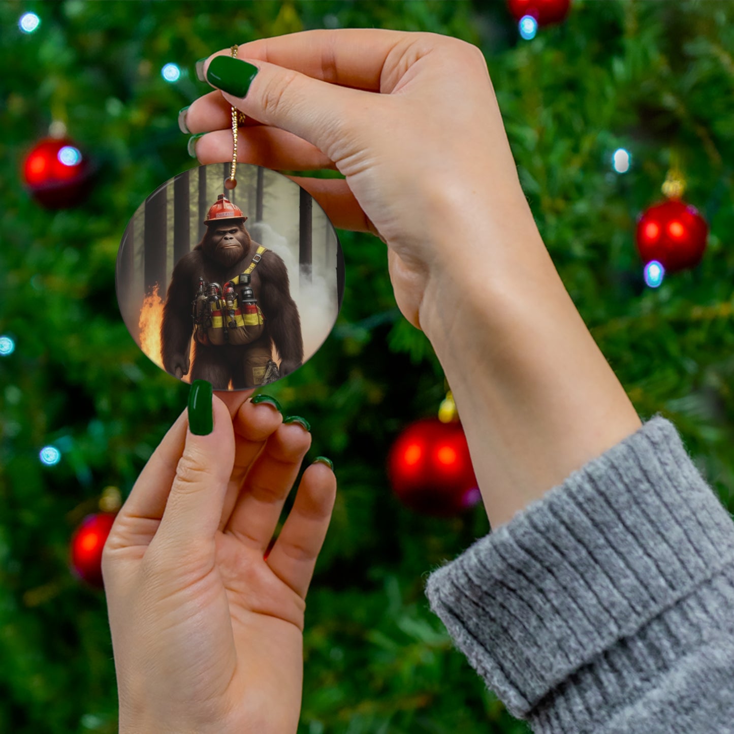 BIGFOOT HABITAT 'Fireman 1' Ceramic Ornament