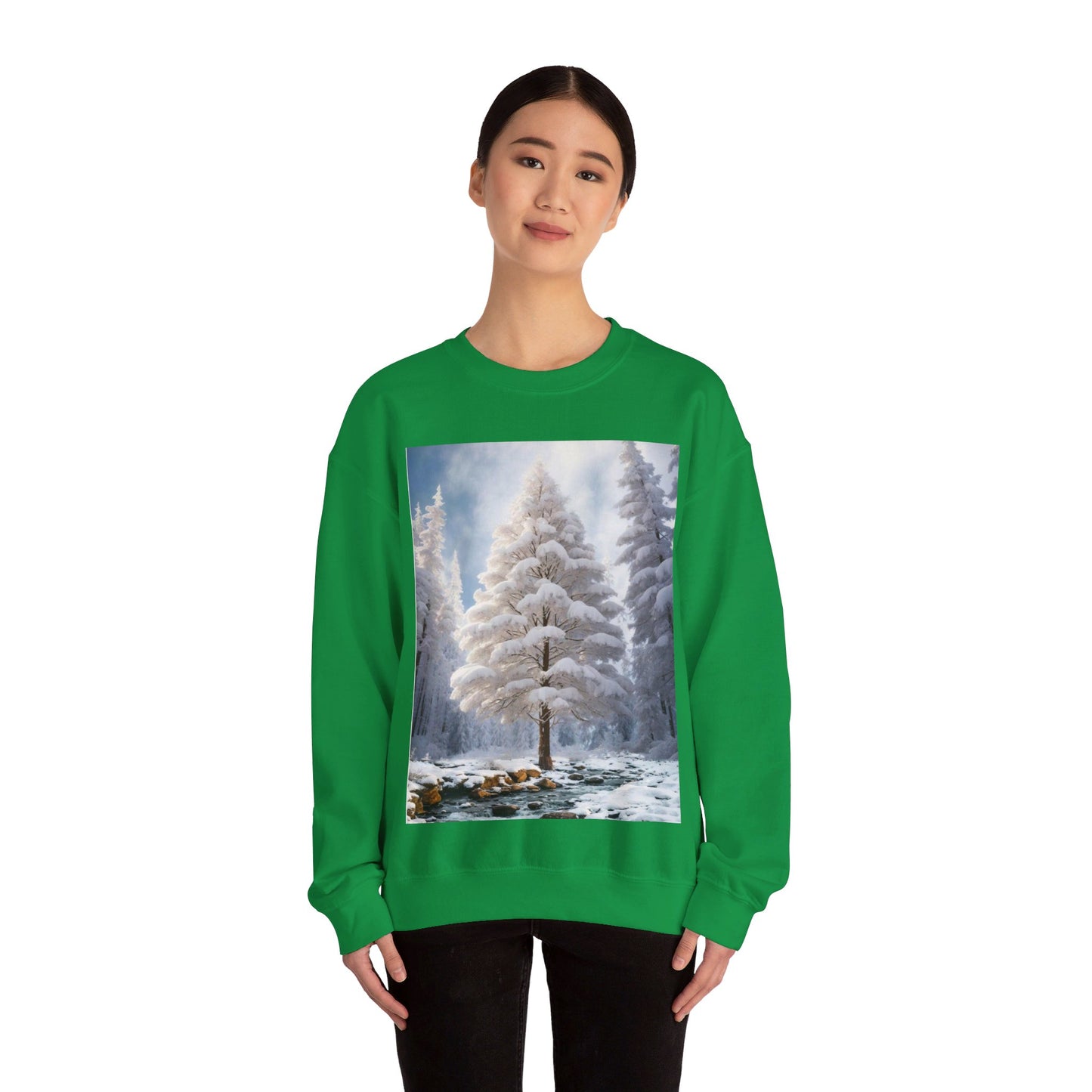 Winter Wonderland Winter Scene Crewneck Sweatshirt .