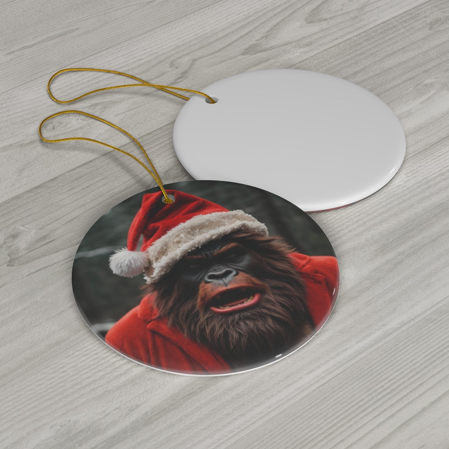 'The Other Santa' BIGFOOT HABITAT Ceramic Ornament