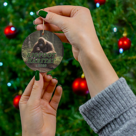 Bigfoot Mother and Child Christmas Ornament by BIGFOOT HABITAT