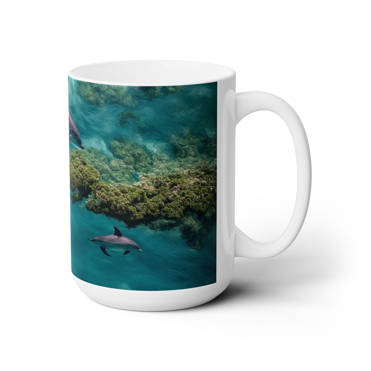 Dolphin Ceramic Mug 15oz by BIGFOOT HABITAT