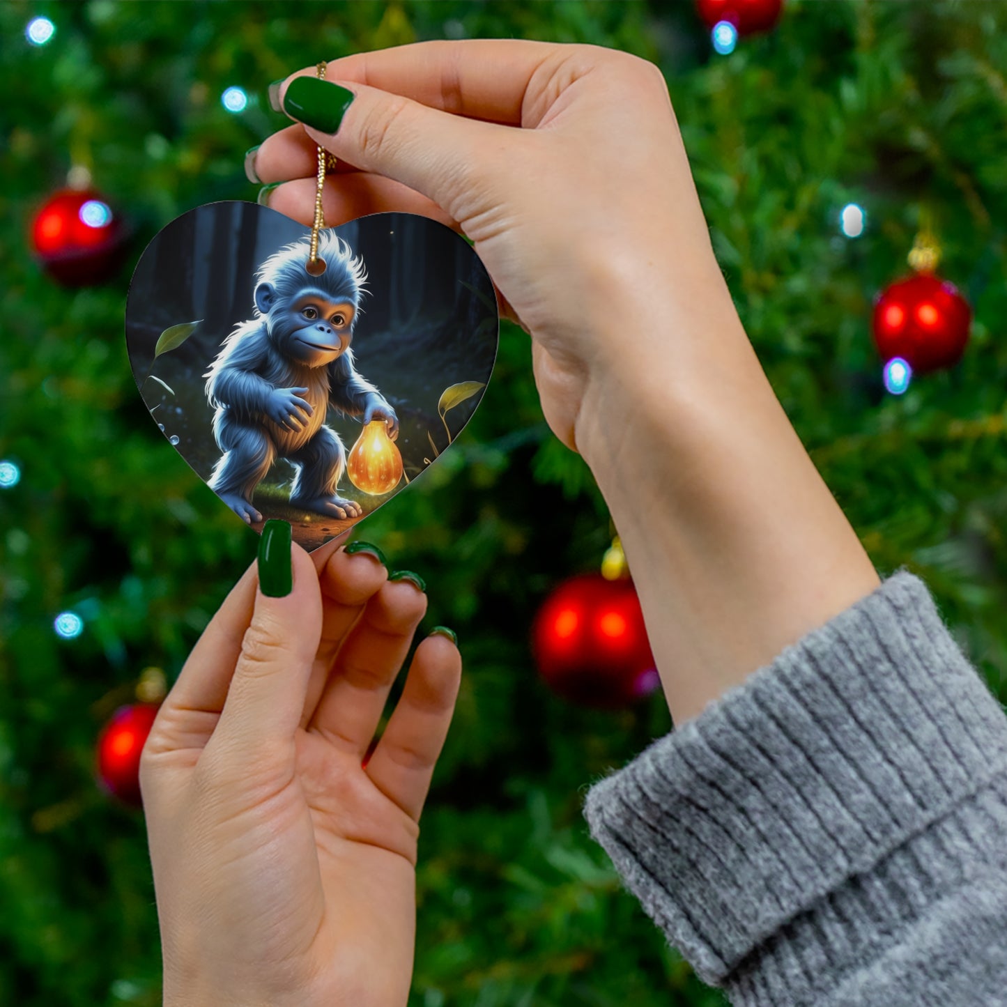 "Bigfoot Toddler" Ceramic Ornament, 4 Shapes