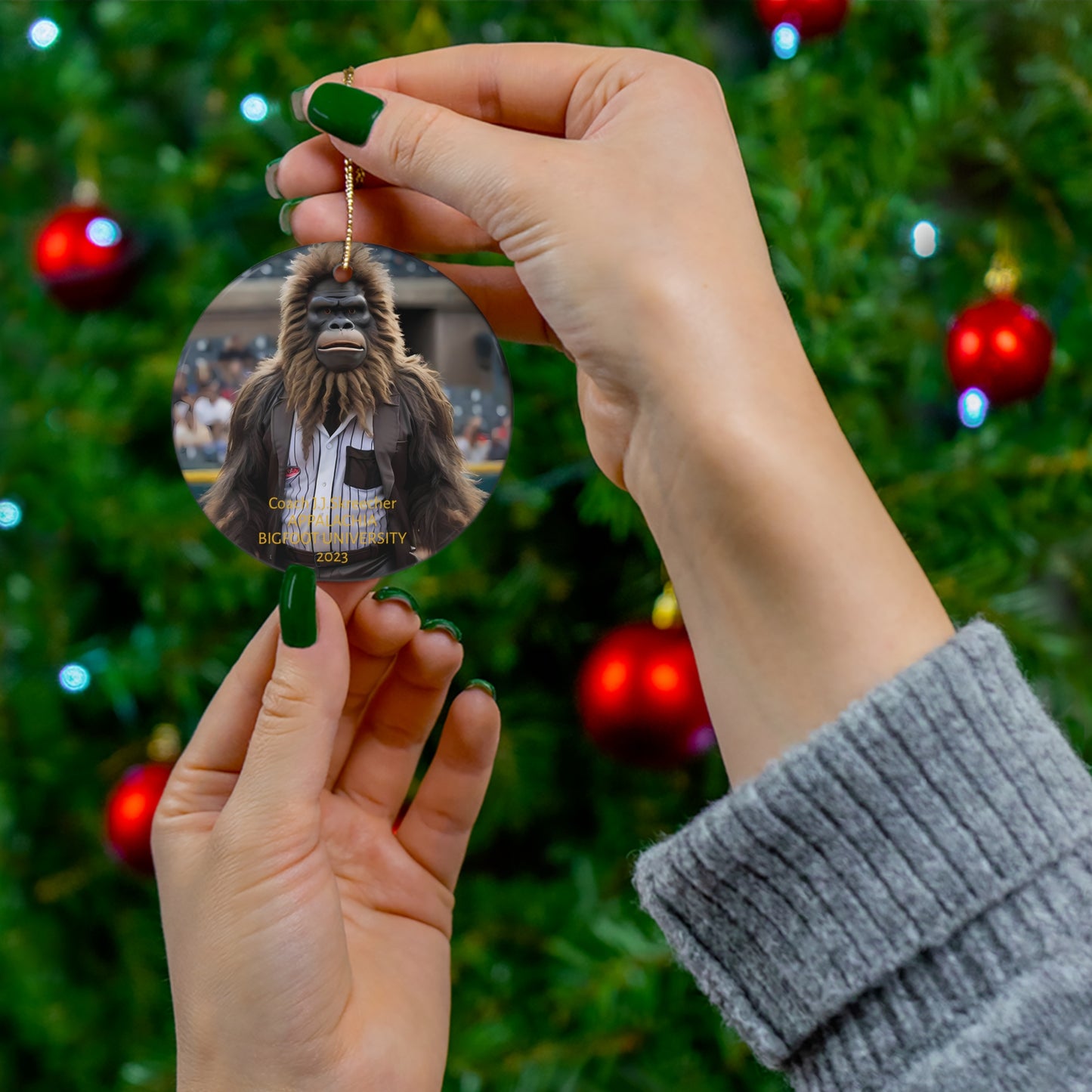 Coach J.J. Skreecher, BIGFOOT HABITAT Coach ornament.