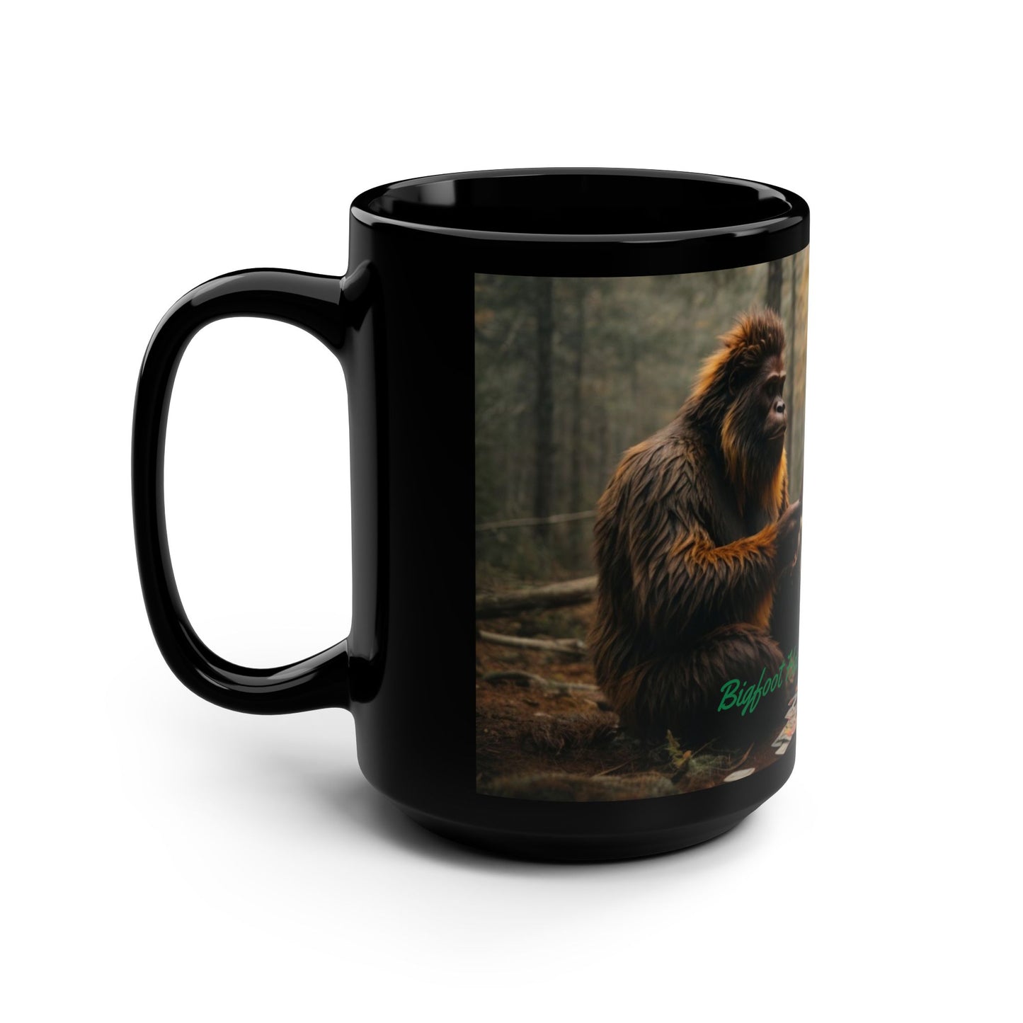 'Another Game of Poker' BIGFOOT HABITAT Black Mug, 15oz