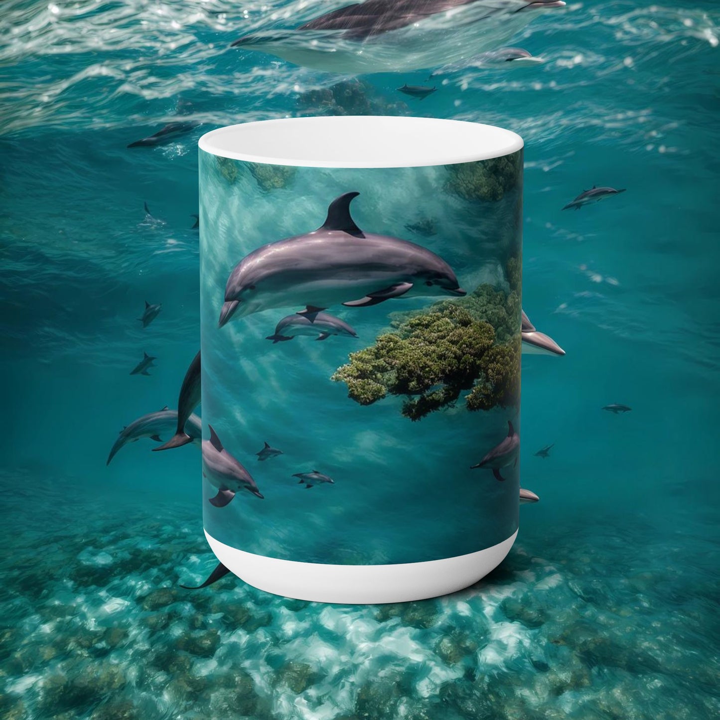 Dolphin Ceramic Mug 15oz by BIGFOOT HABITAT