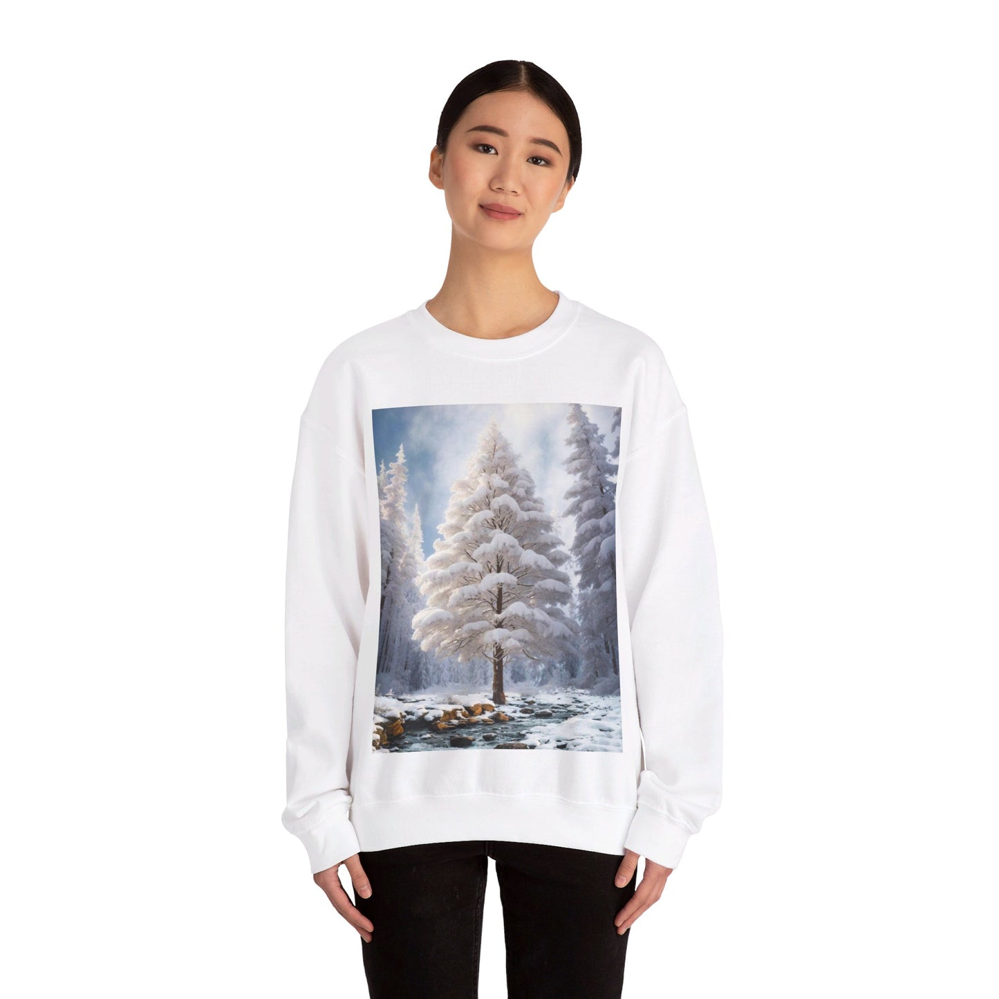 Winter Wonderland Winter Scene Crewneck Sweatshirt .