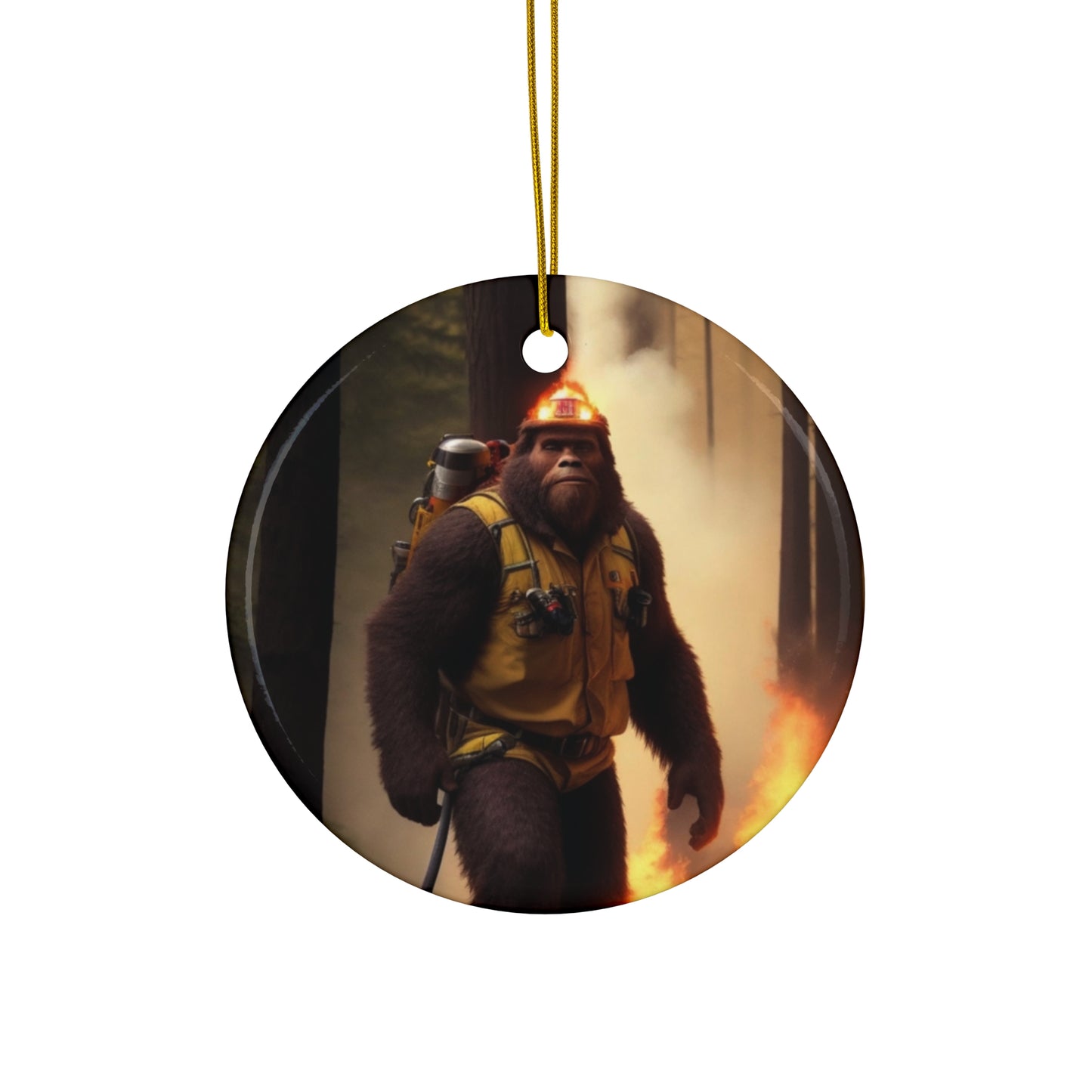 BIGFOOT HABITAT 'On Fire' Ceramic Ornament