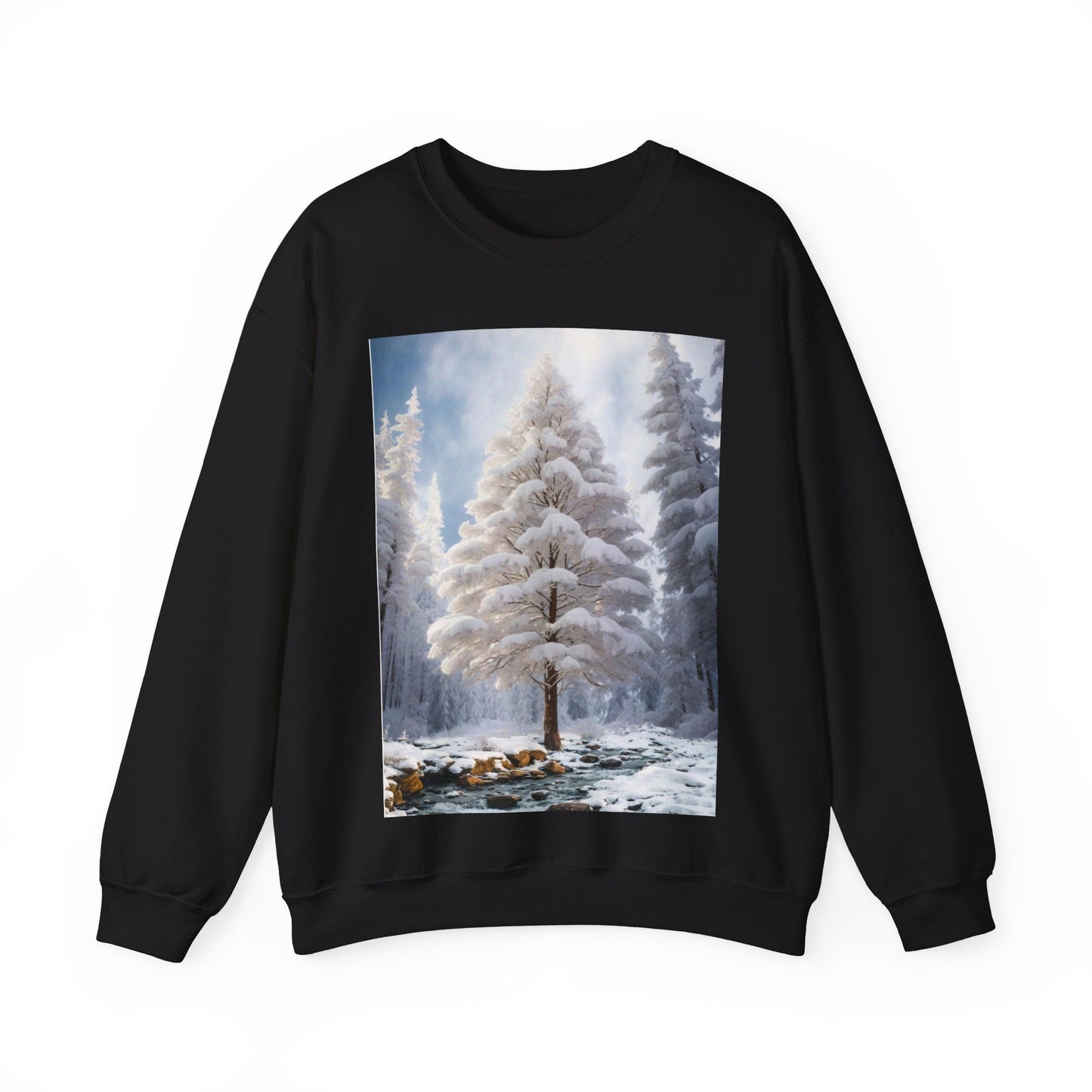 Winter Wonderland Winter Scene Crewneck Sweatshirt .